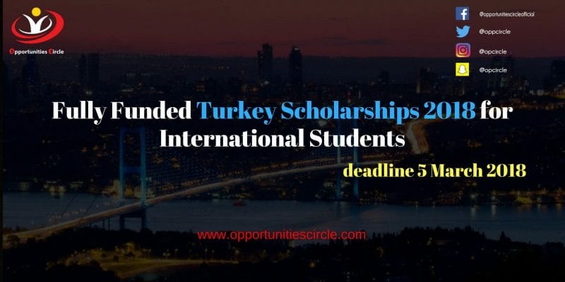 Fully Funded Turkey Scholarships 2018 for International Students