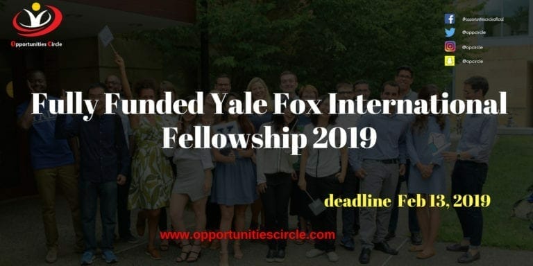 Fully Funded Yale Fox International Fellowship