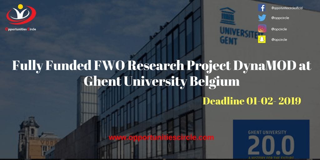 Fully Funded FWO Research Project DynaMOD at Ghent University Belgium