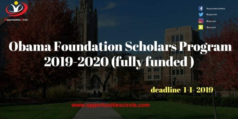 Obama Foundation Scholars Program 2019-2020