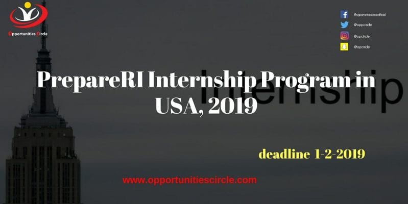 PrepareRI Internship Program in USA, 2019