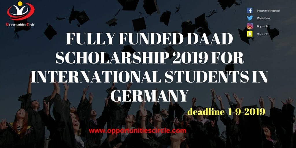 FULLY FUNDED DAAD SCHOLARSHIP 2019 FOR INTERNATIONAL STUDENTS IN GERMANY