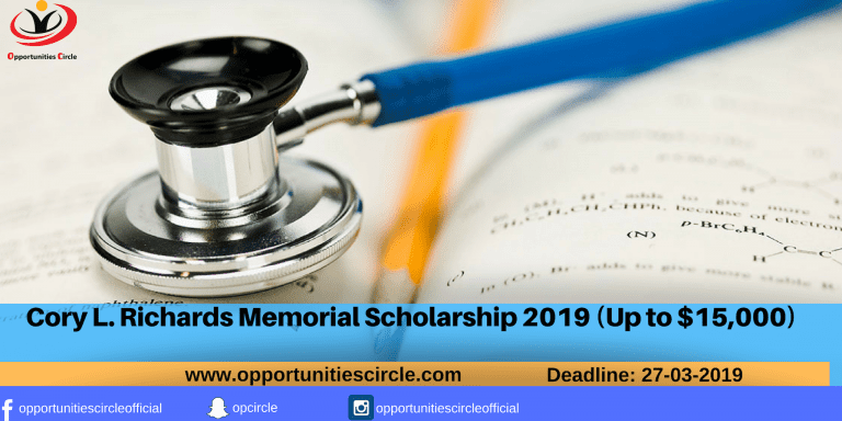 Cory L. Richards Memorial Scholarship 2019 (Up to $15,000)