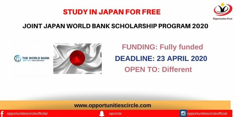 JOINT JAPAN WORLD BANK SCHOLARSHIP PROGRAM 2020