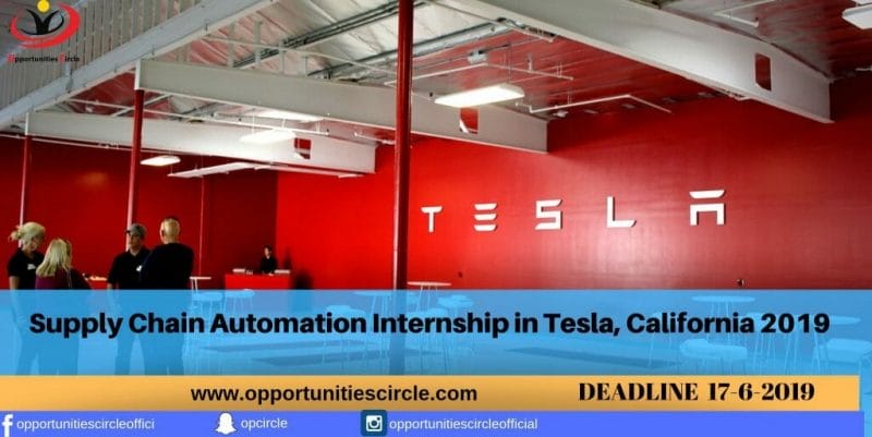 Supply Chain Automation Internship in Tesla, California 2019
