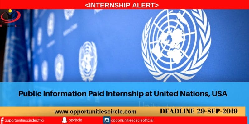 Public Information Paid Internship at United Nations, USA