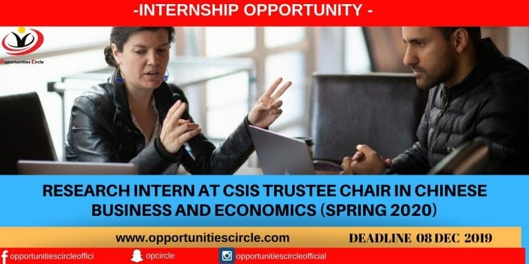 Research Intern at CSIS Trustee Chair in Chinese Business and Economics (Spring 2020)