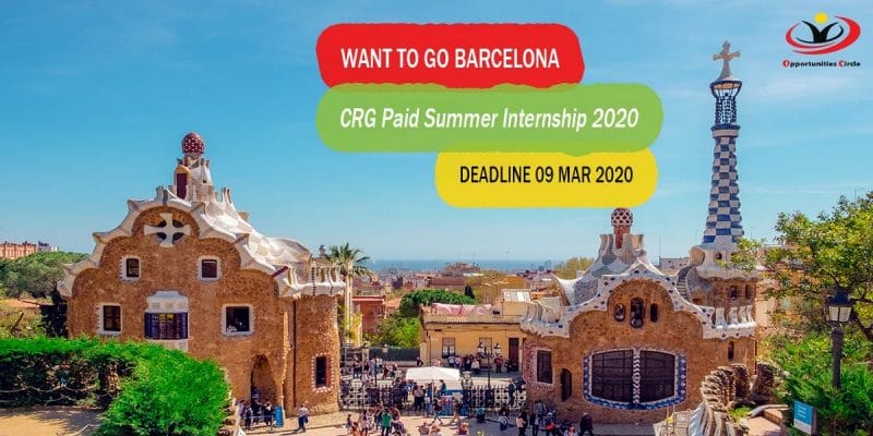 CRG SUMMER INTERNSHIP IN BARCELONA 2020