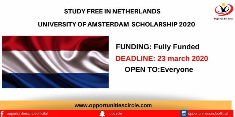 University of Amsterdam scholarship 2020