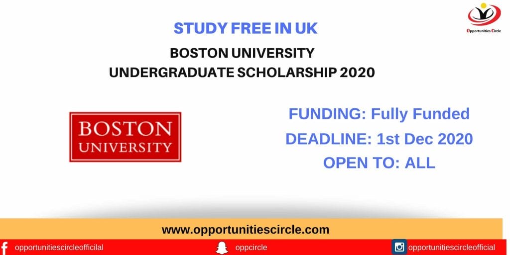 Boston University Undergraduate Scholarship 2020