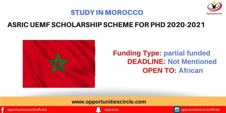 ASRIC UEMF Scholarship Scheme For Phd 2020-2021
