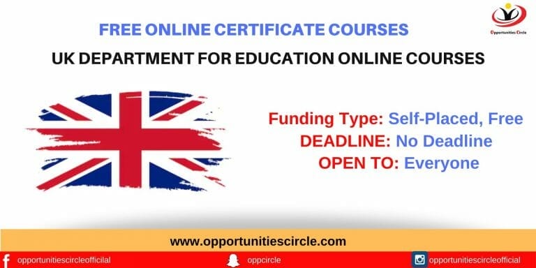 UK Department for Education Free Online Certificate Courses