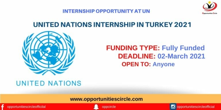 UNITED NATIONS INTERNSHIP IN TURKEY 2021