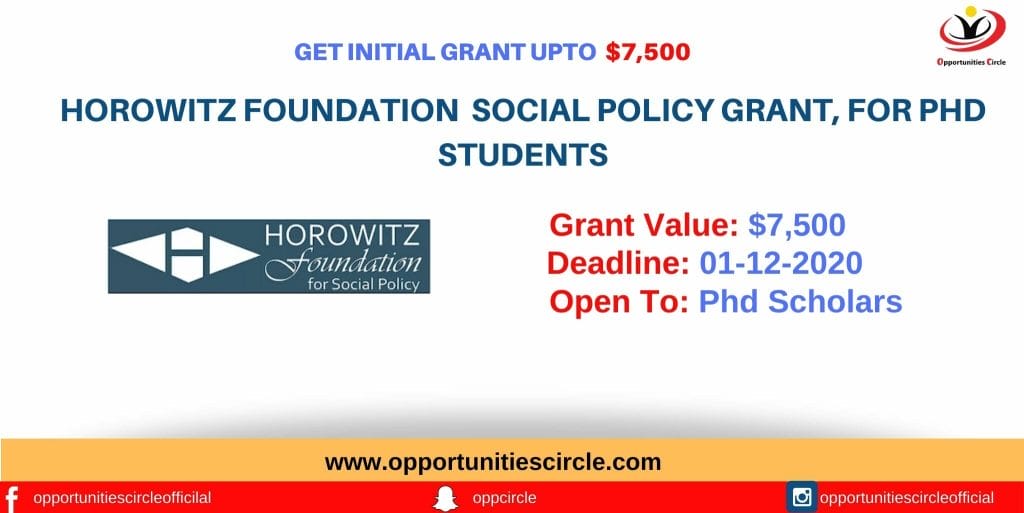 Horowitz Foundation Social Policy Grant, for PhD Students