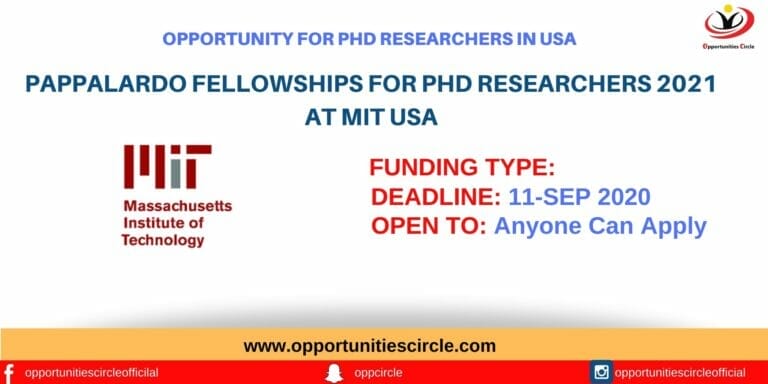Pappalardo Fellowships For Phd Researchers 2021 At MIT USA