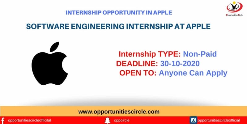 Software Engineering Internship at Apple in the United States