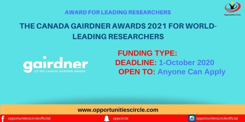 The Canada Gairdner Awards 2021 for World-Leading Researchers