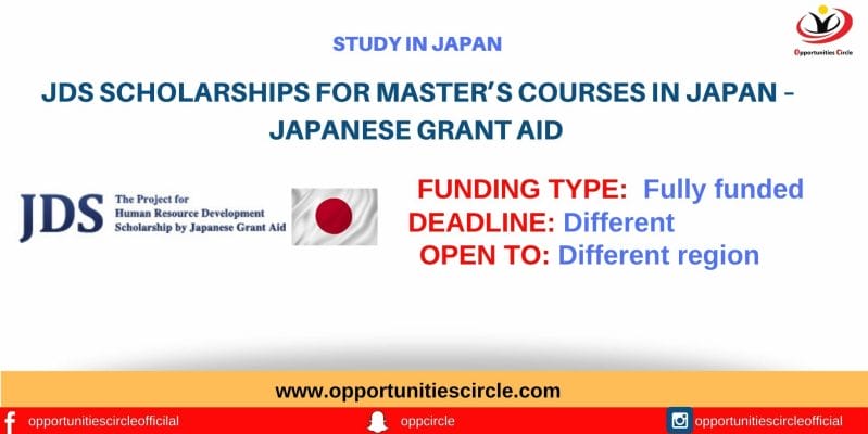 JDS Scholarships for Master’s courses in Japan – Japanese Grant Aid