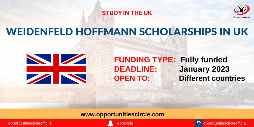 Weidenfeld Hoffmann Scholarships in the UK
