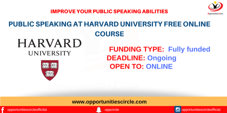 Public Speaking at Harvard University Free Online Course