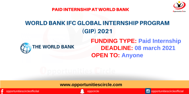 World Bank IFC Global Internship Program (GIP) 2021