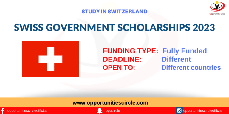 Swiss Government Scholarships 2023