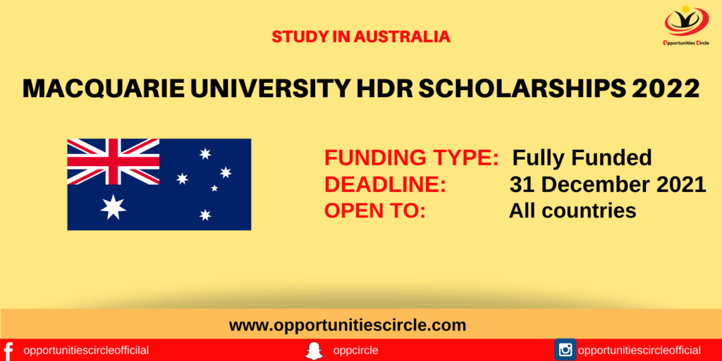 Macquarie University HDR Scholarships