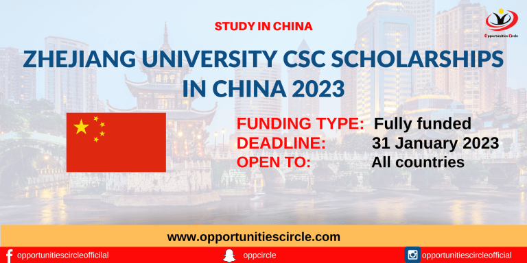 Zhejiang University CSC Scholarships in China 2023