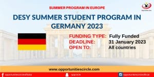 DESY Summer Student Program in Germany 2023
