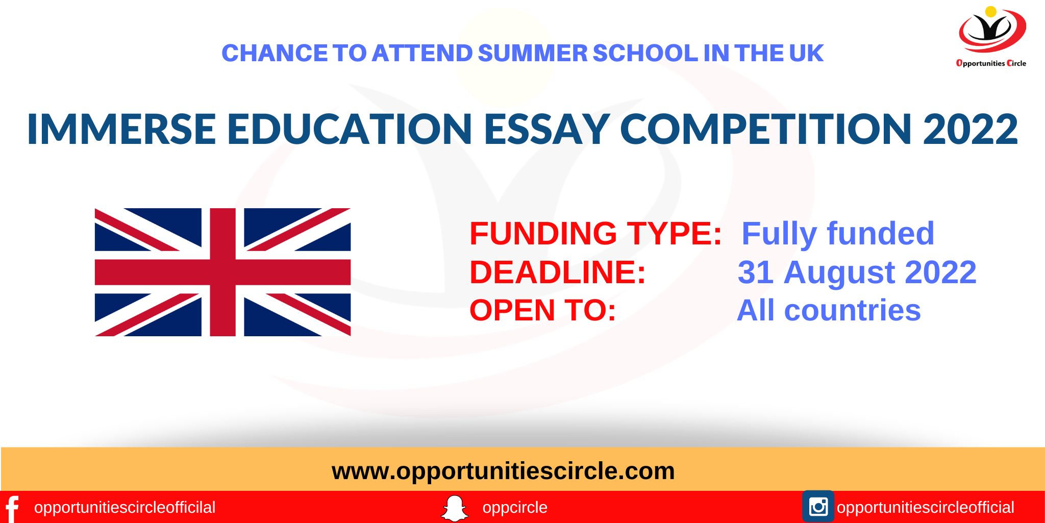 Immerse Education Essay Competition 2022 Opportunities Circle