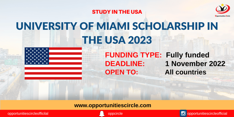 University of Miami Scholarship in the USA
