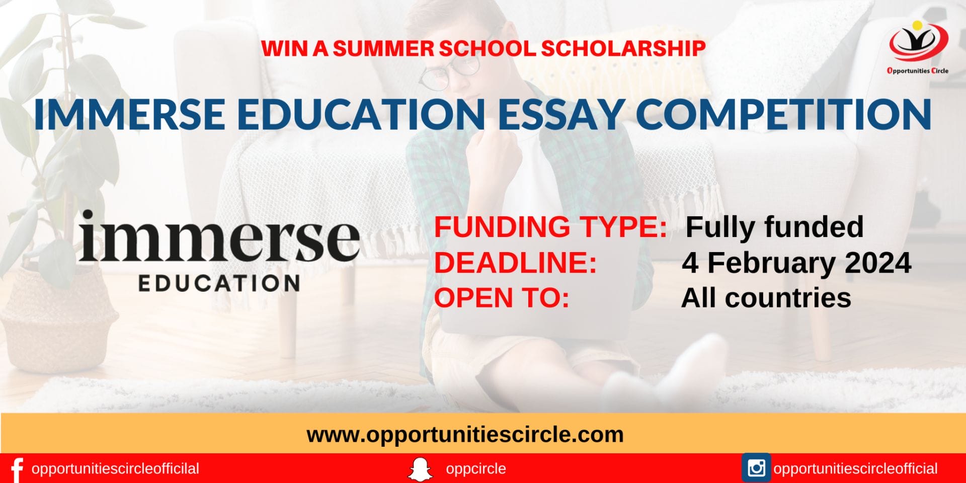 Immerse Education Essay Competition 2024 Opportunities Circle
