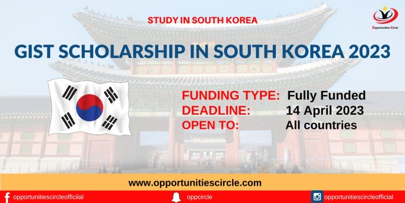 GIST Scholarship in South Korea 2023