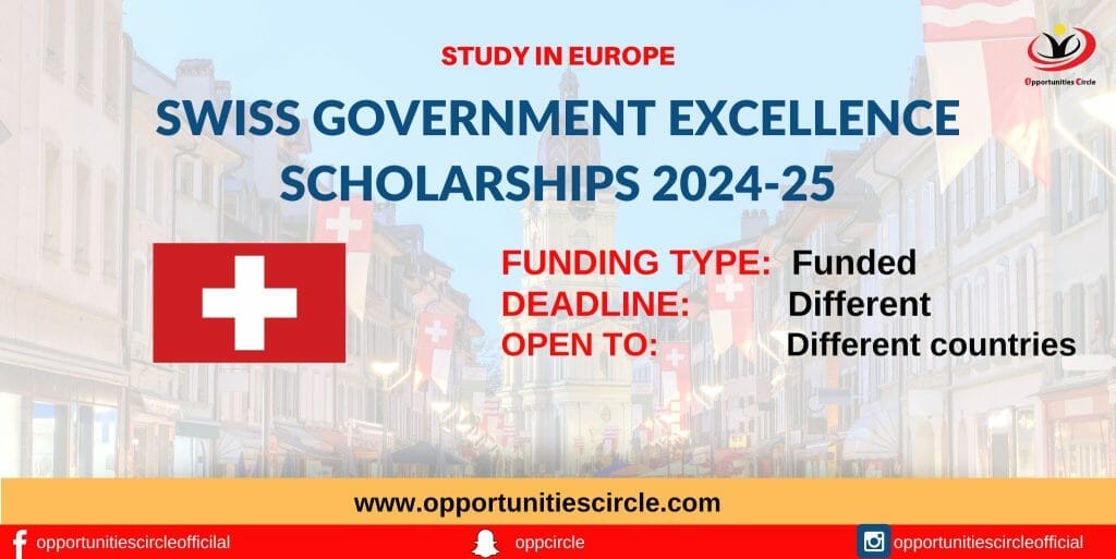 Swiss Government Excellence Scholarships 2024-25