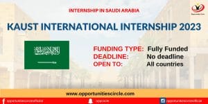 KAUST International Internship in Saudi Arabia 2023