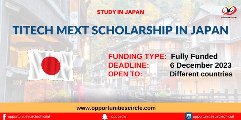 Titech MEXT Scholarship 2024 in Japan