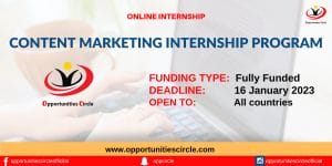 Content marketing internship program