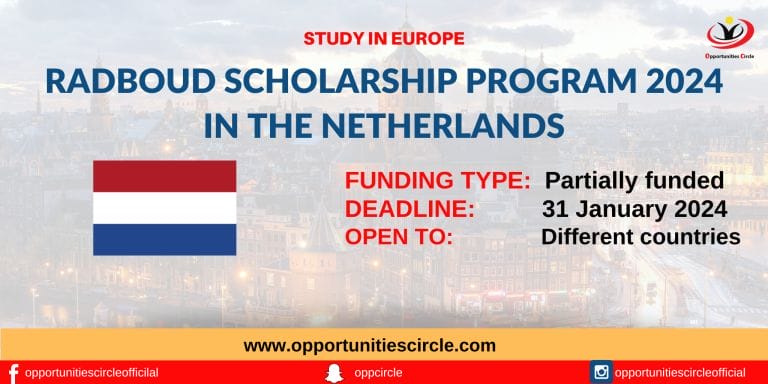 Radboud Scholarship Program 2024 in the Netherlands