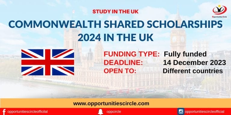 Commonwealth Shared Scholarships 2024 in the UK