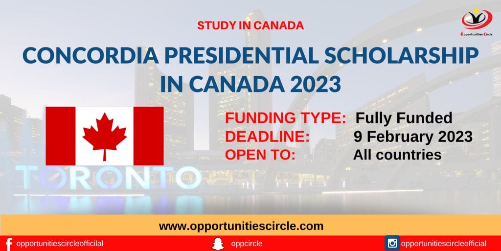 Concordia Presidential Scholarship in Canada