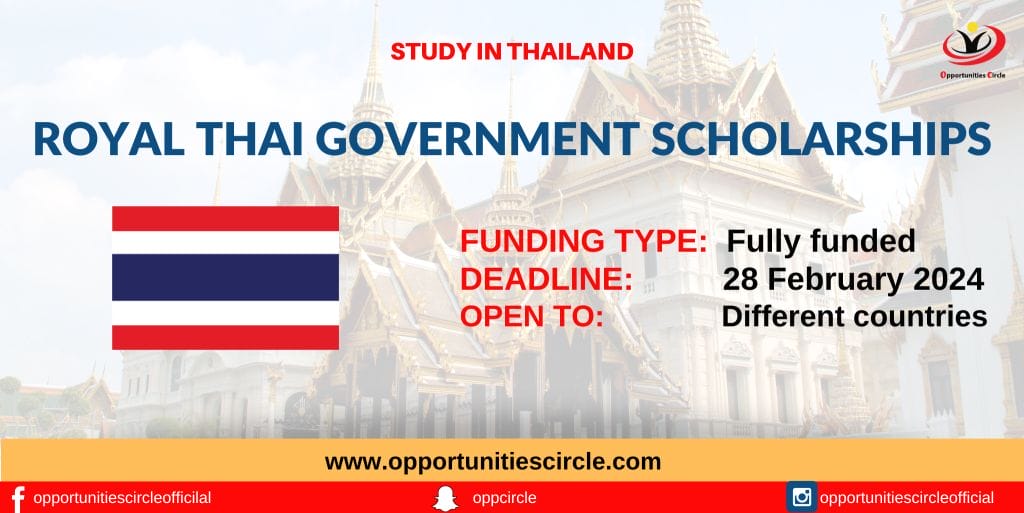 Royal Thai Government Scholarships 2024