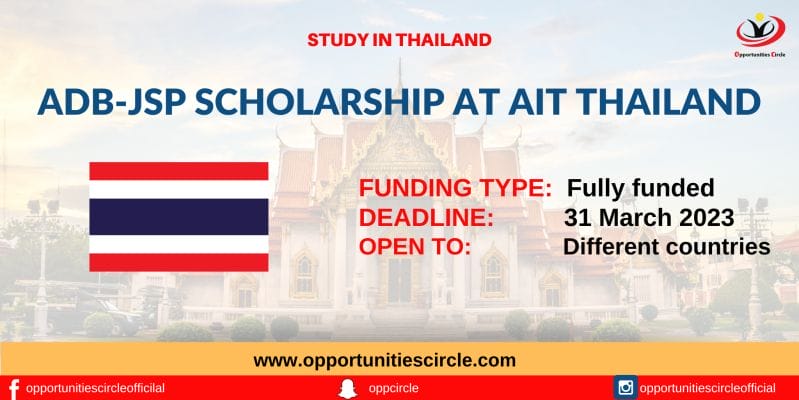 ADB-JSP Scholarship at AIT Thailand 2023