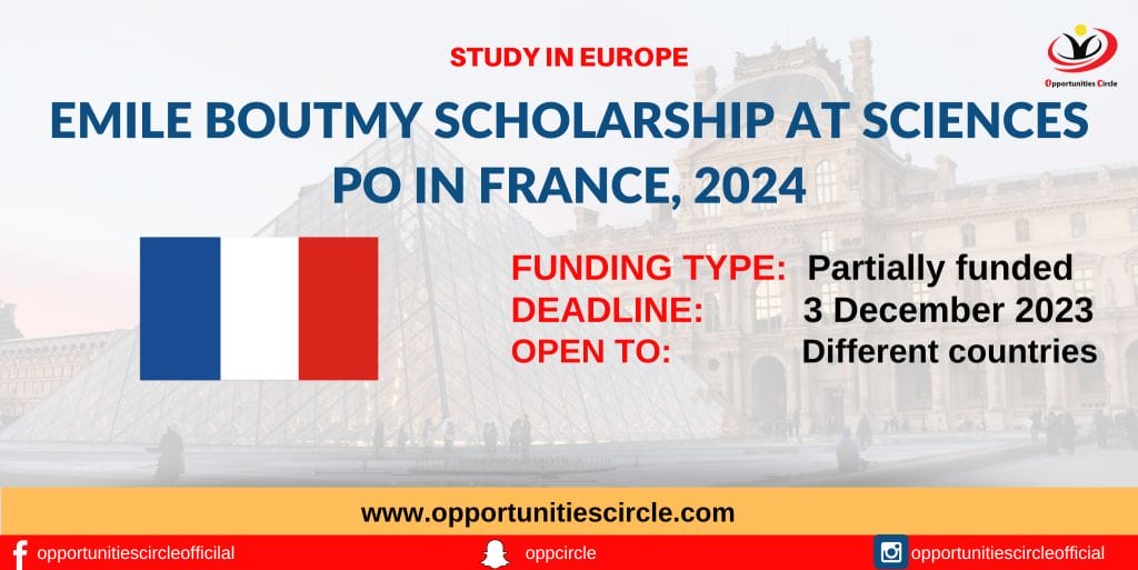 Emile Boutmy Scholarship 2024 in France