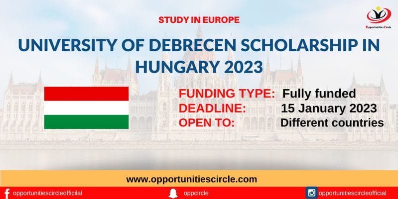 University of Debrecen Scholarship in Hungary 2023