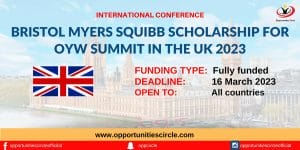 Bristol Myers Squibb Scholarship for OYW Summit 2023