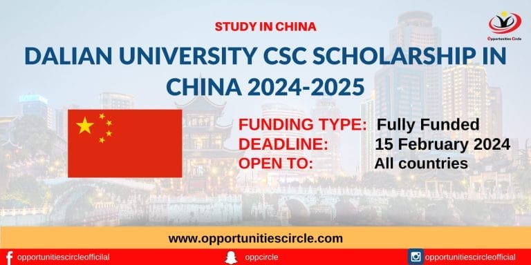 Dalian University CSC Scholarship 2024 in China