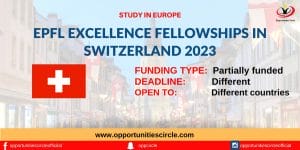 EPFL Excellence Fellowships in Switzerland