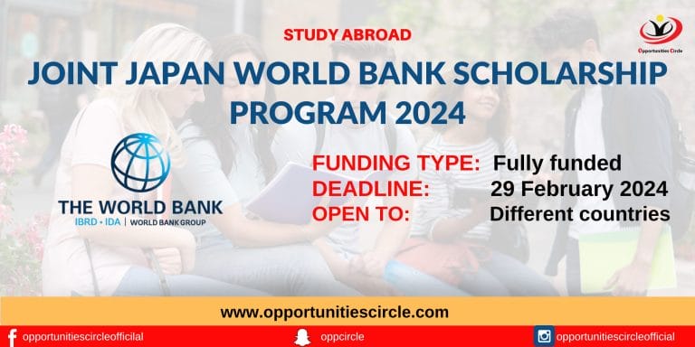 Joint Japan World Bank Scholarship Program 2024 | Fully Funded
