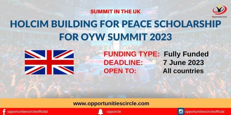 Holcim Building for Peace Scholarship for OYW Summit