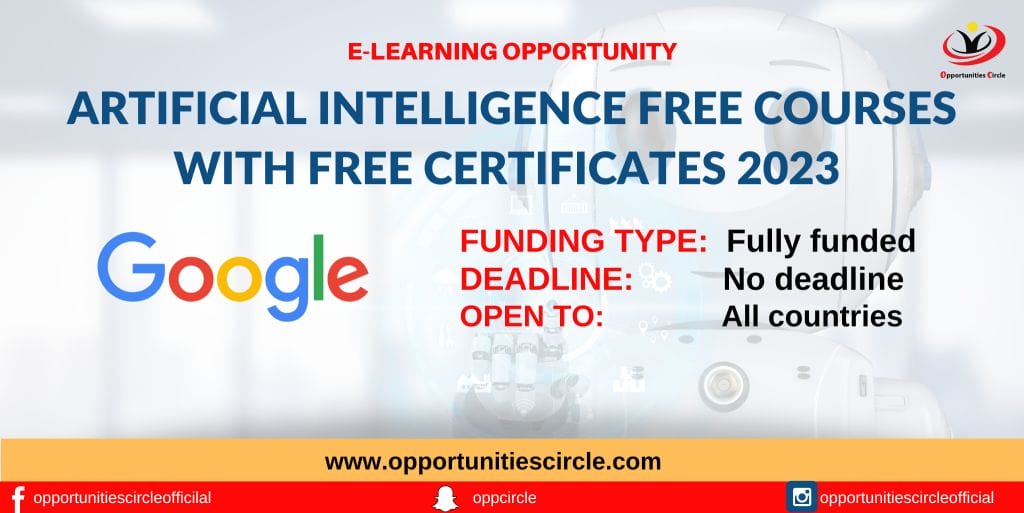 Google Artificial Intelligence Free Courses with Free Certificates 2023